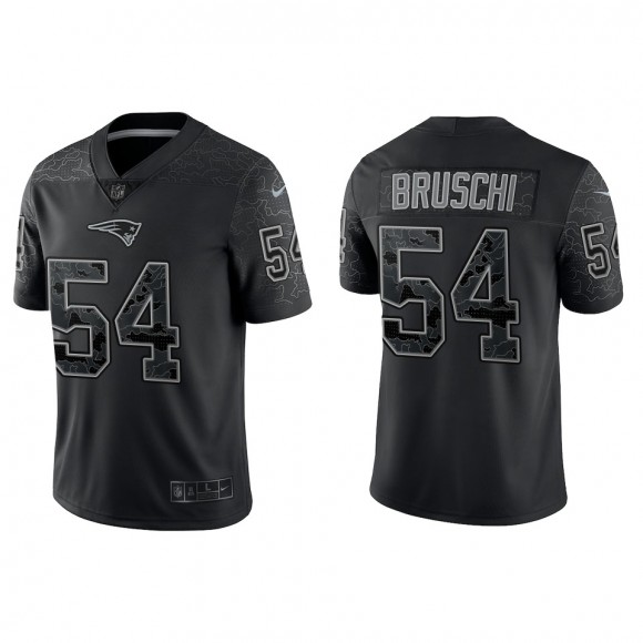 Tedy Bruschi New England Patriots Black Reflective Limited Jersey