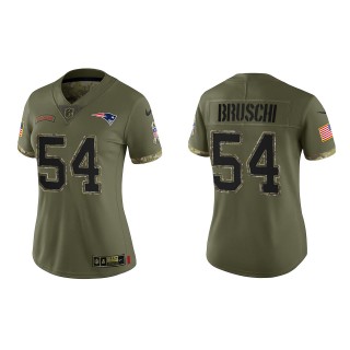 Tedy Bruschi Women's New England Patriots Olive 2022 Salute To Service Limited Jersey