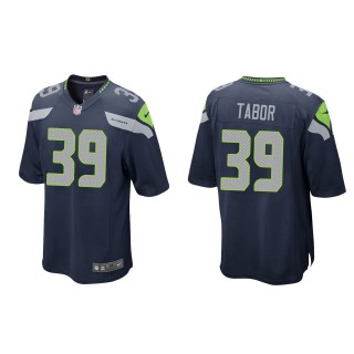 Men's Seattle Seahawks Teez Tabor College Navy Game Jersey