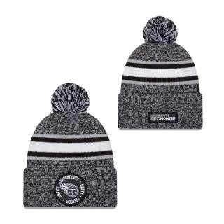 Tennessee Titans Heather Black 2023 Inspire Change Cuffed Knit Hat With Pom