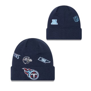 Men's Tennessee Titans Navy Identity Cuffed Knit Hat