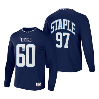 Men's Tennessee Titans NFL x Staple Navy Core Team Long Sleeve T-Shirt