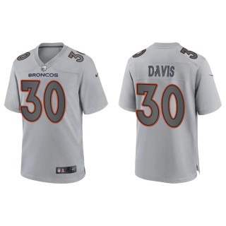 Terrell Davis Men's Denver Broncos Gray Atmosphere Fashion Game Jersey