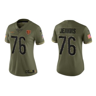Teven Jenkins Women's Chicago Bears Olive 2022 Salute To Service Limited Jersey