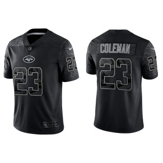 Tevin Coleman New York Jets Black Reflective Limited Jersey