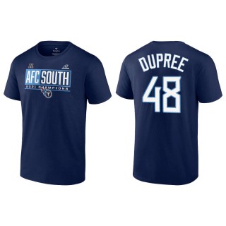 Men's Titans Bud Dupree Navy 2021 AFC South Division Champions Blocked Favorite T-Shirt