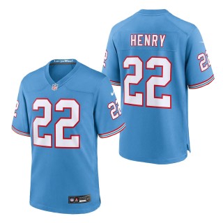 Tennessee Titans Derrick Henry Light Blue Oilers Throwback Alternate Game Player Jersey