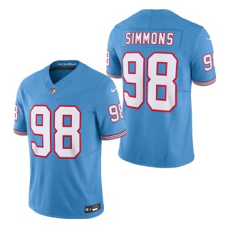 Tennessee Titans Jeffery Simmons Light Blue Oilers Throwback Vapor F.U.S.E. Limited Jersey