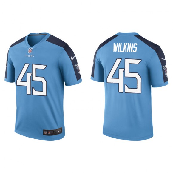 Men's Titans Jordan Wilkins Light Blue Color Rush Legend Jersey