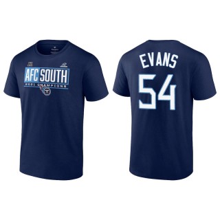 Men's Titans Rashaan Evans Navy 2021 AFC South Division Champions Blocked Favorite T-Shirt