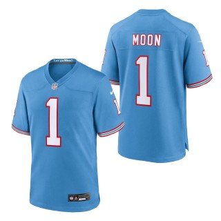Tennessee Titans Warren Moon Light Blue Oilers Throwback Retired Player Game Jersey