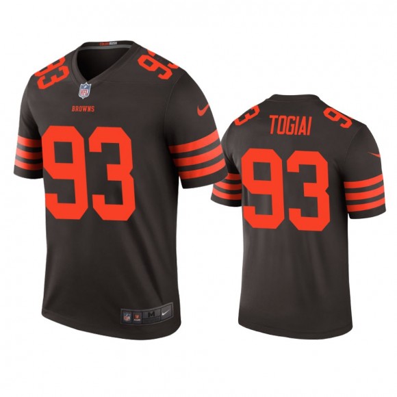 Cleveland Browns Tommy Togiai Brown Color Rush Legend Jersey