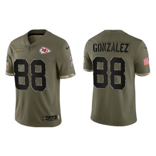 Tony Gonzalez Kansas City Chiefs Olive 2022 Salute To Service Limited Jersey
