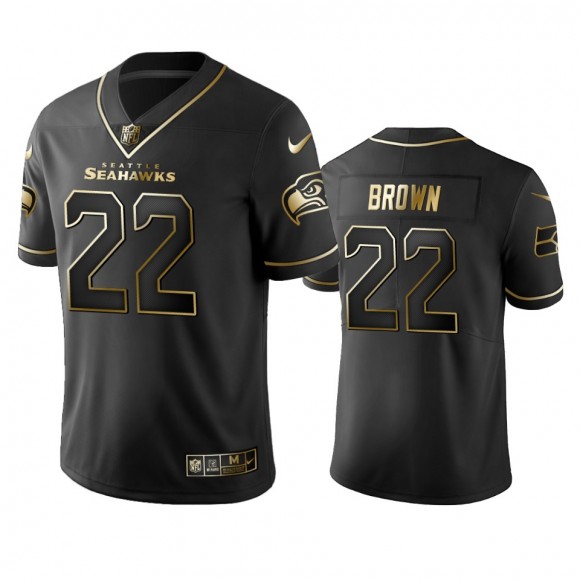 Tre Brown Seahawks Black Golden Edition Vapor Limited Jersey