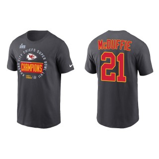 Trent McDuffie Kansas City Chiefs Anthracite Super Bowl LVII Champions Locker Room Trophy Collection T-Shirt