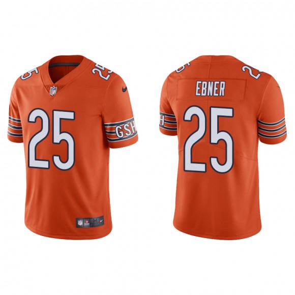 Men's Chicago Bears Trestan Ebner Orange Vapor Limited Jersey