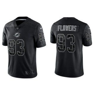 Trey Flowers Miami Dolphins Black Reflective Limited Jersey