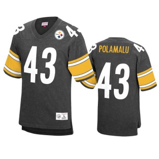 Pittsburgh Steelers Troy Polamalu Black Acid Wash Retired Player Jersey