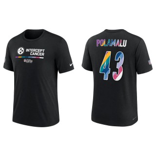 Troy Polamalu Pittsburgh Steelers Black 2022 NFL Crucial Catch Performance T-Shirt