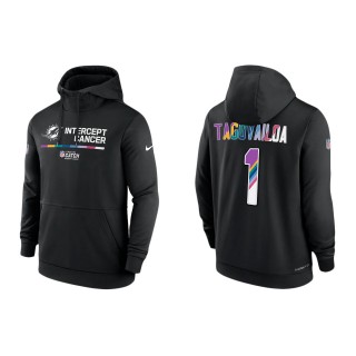 Tua Tagovailoa Miami Dolphins Black 2022 NFL Crucial Catch Therma Performance Pullover Hoodie