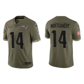 Ty Montgomery New England Patriots Olive 2022 Salute To Service Limited Jersey