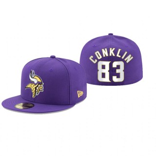 Minnesota Vikings Tyler Conklin Purple Omaha 59FIFTY Fitted Hat