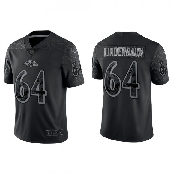 Tyler Linderbaum Baltimore Ravens Black Reflective Limited Jersey
