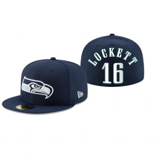 Seattle Seahawks Tyler Lockett Navy Omaha 59FIFTY Fitted Hat