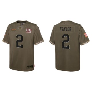 Tyrod Taylor Youth New York Giants Olive 2022 Salute To Service Limited Jersey