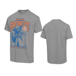 Unisex Denver Broncos Graphite Disney Star Wars Yoda Win We Will T-Shirt