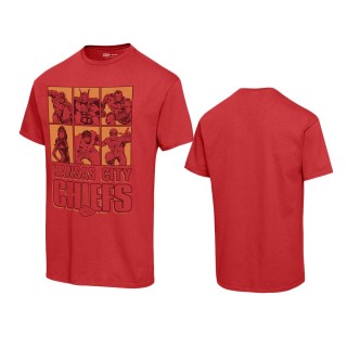Unisex Kansas City Chiefs Red Disney Marvel Avengers Line-Up T-Shirt