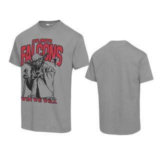 Unisex Atlanta Falcons Graphite Disney Star Wars Yoda Win We Will T-Shirt