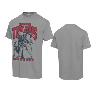 Unisex Houston Texans Graphite Disney Star Wars Yoda Win We Will T-Shirt