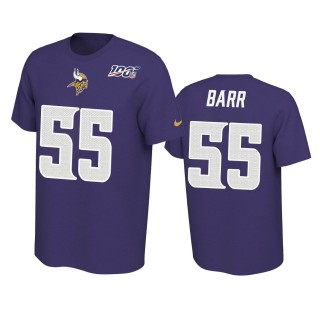 Minnesota Vikings Anthony Barr Purple 100th Season Player Pride T-Shirt