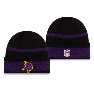 Minnesota Vikings Black 2021 NFL Sideline Tech Cuffed Knit Hat