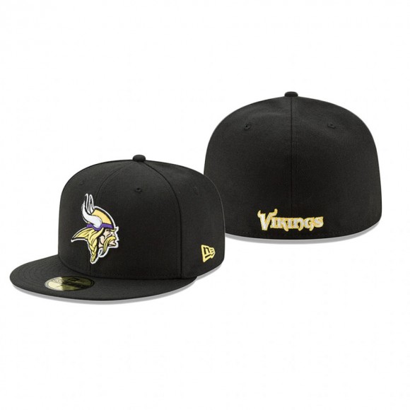 Minnesota Vikings Black Omaha 59FIFTY Hat