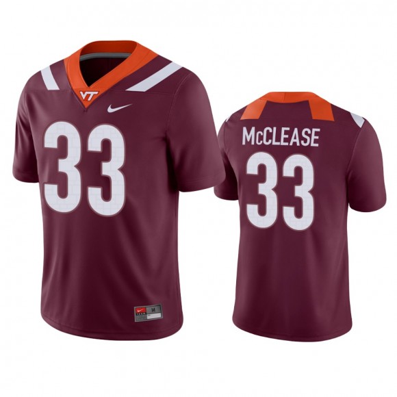 Virginia Tech Hokies Deshawn McClease Maroon Game Football Jersey