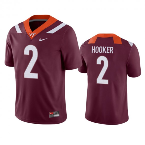 Virginia Tech Hokies Hendon Hooker Maroon Game Football Jersey