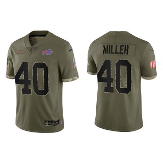 Von Miller Buffalo Bills Olive 2022 Salute To Service Limited Jersey