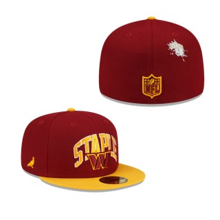 Men's Washington Commanders Burgundy Gold NFL x Staple Collection 59FIFTY Fitted Hat