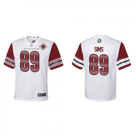 Cam Sims Youth Washington Commanders White 90th Anniversary Game Jersey