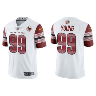 Chase Young Washington Commanders White 90th Anniversary Limited Jersey