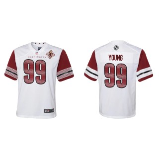 Chase Young Youth Washington Commanders White 90th Anniversary Game Jersey