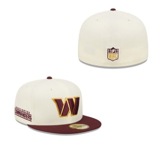 Men's Washington Commanders Cream Maroon Gridiron Classics Exclusive 59FIFTY Fitted Hat