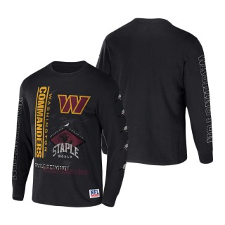 Men's Washington Commanders NFL x Staple Black World Renowned Long Sleeve T-Shirt