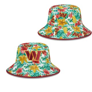 Washington Commanders White Botanical Bucket Hat