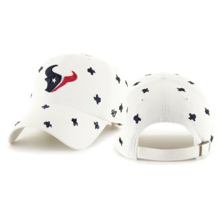 Houston Texans White Clean Up Confetti Adjustable Texans Hat