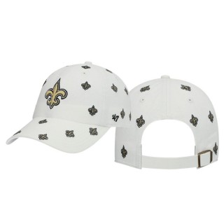 New Orleans Saints White Clean Up Confetti Adjustable Saints Hat