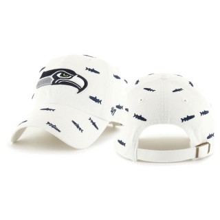 Seattle Seahawks White Clean Up Confetti Adjustable Seahawks Hat