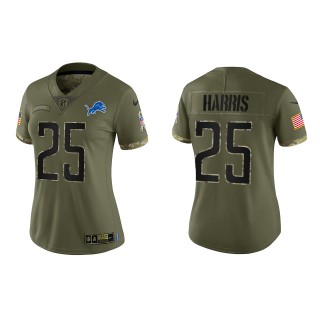 Will Harris Women's Detroit Lions Olive 2022 Salute To Service Limited Jersey